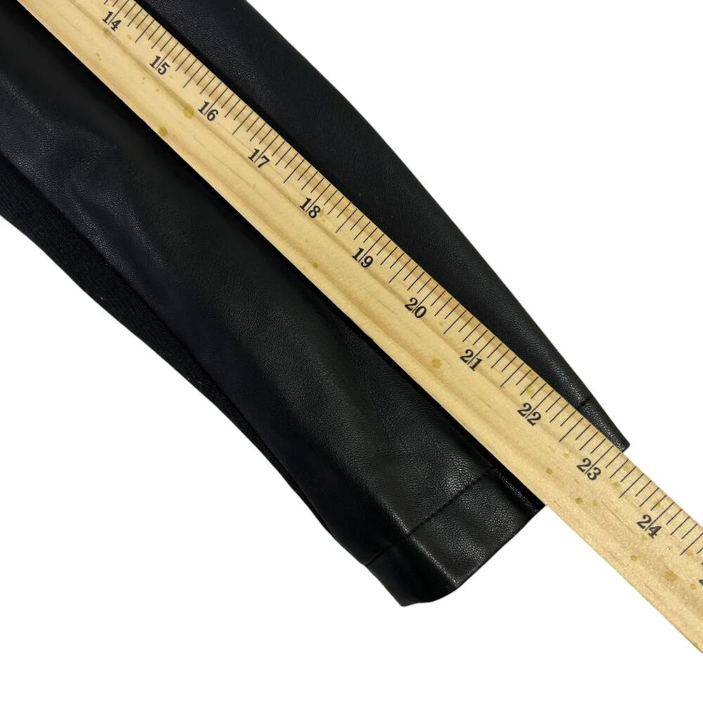 Ivanka Trump Tweed Faux Leather Jacket Black Zip Front Moto Blazer PS - Picture 7 of 8